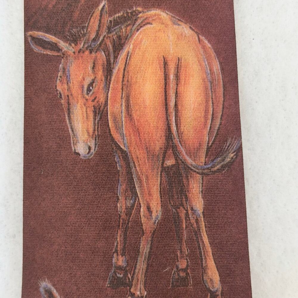 Ralph Marlin Vintage 1990 Comical Mules Donkey Jackass Novelty Tie USA Made